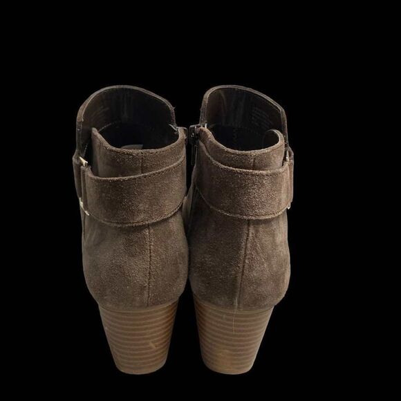 ALFANI Adison  Women’s Suede Leather Brown Booties Size 9.5 M 2” heel - Picture 2 of 12